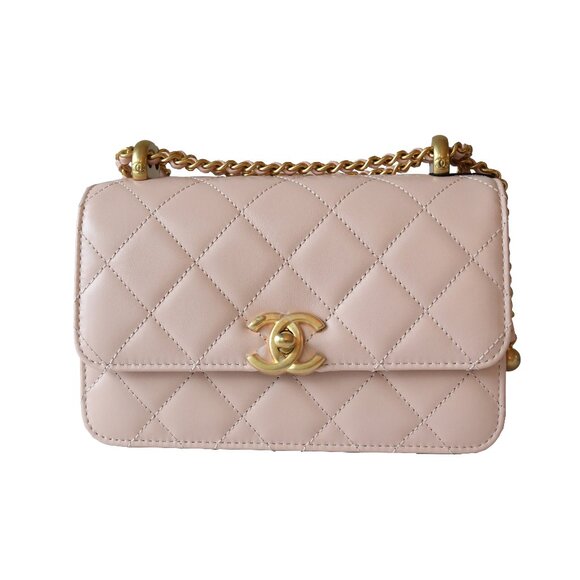 Chanel Calfskin Quilted Mini Perfect Fit Flap Gold Hardware Light Pink - Picture 1 of 6
